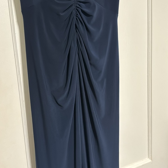 Adrianna Papell Women’s Jersey Tuxedo Gown - Navy, Size 6 - Picture 12 of 13